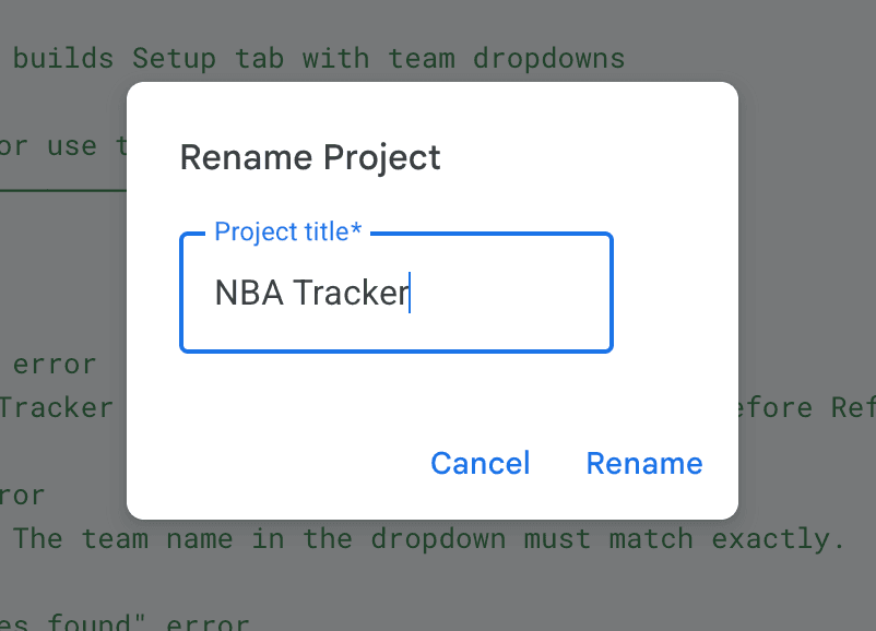 Save and name the project